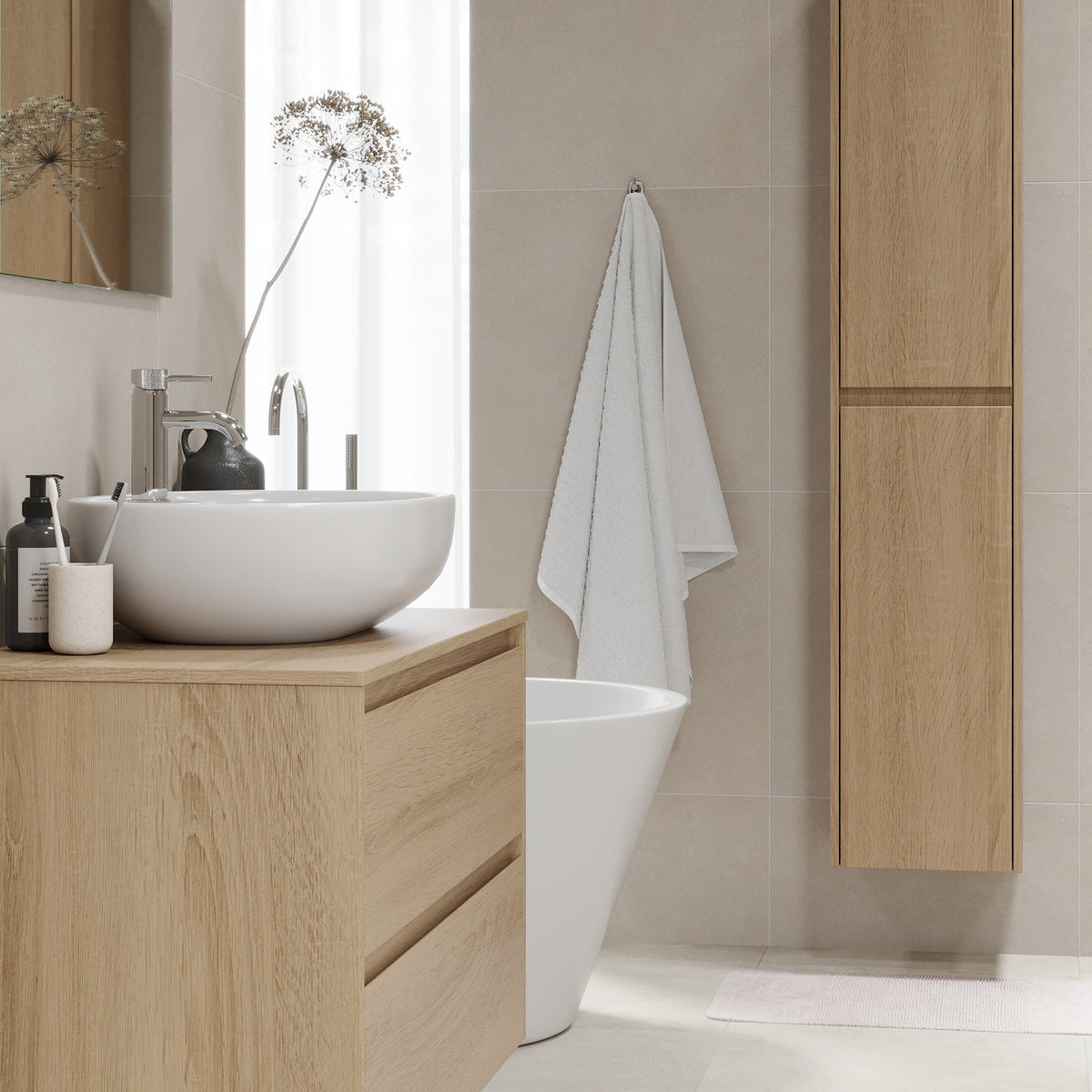 Svalbard Bathroom Furniture, oak