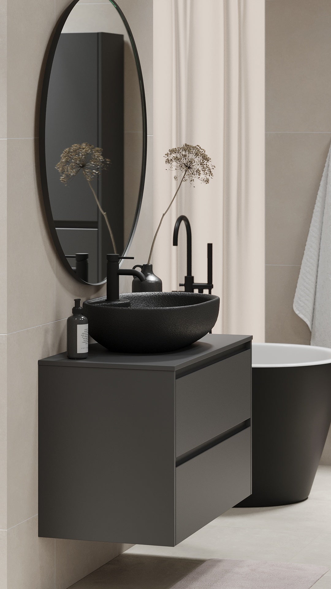 Seiland Bathroom Furniture, grey matt