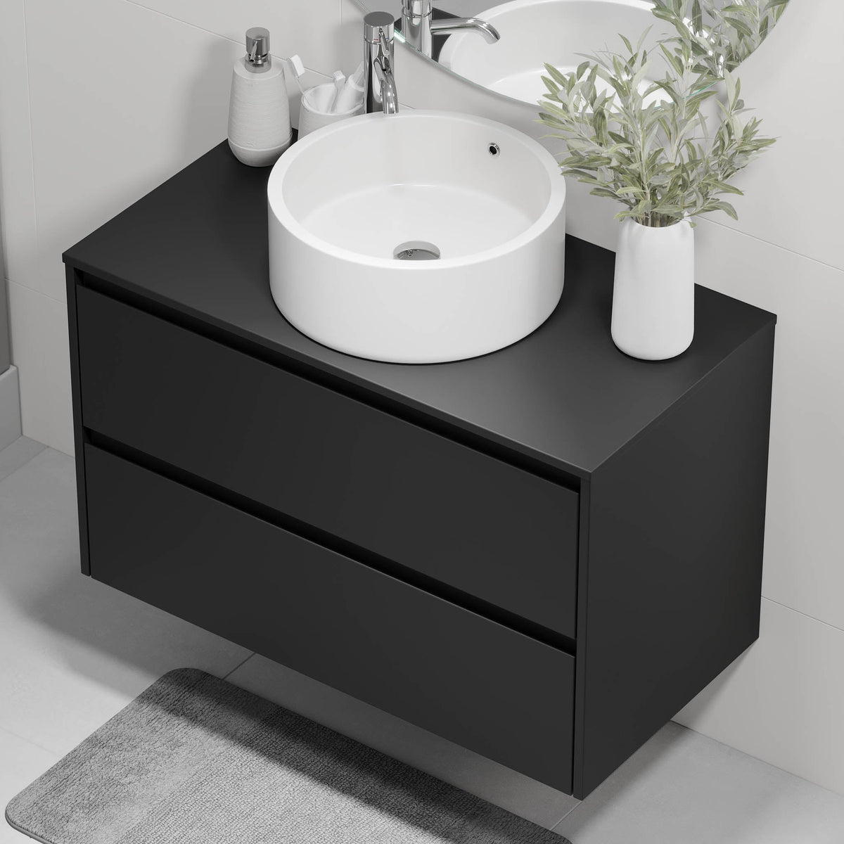 Lofoten Bathroom Furniture, black matt