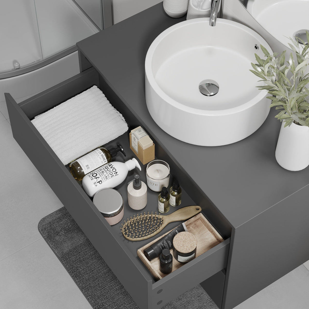 Lofoten Bathroom Furniture, grey matt