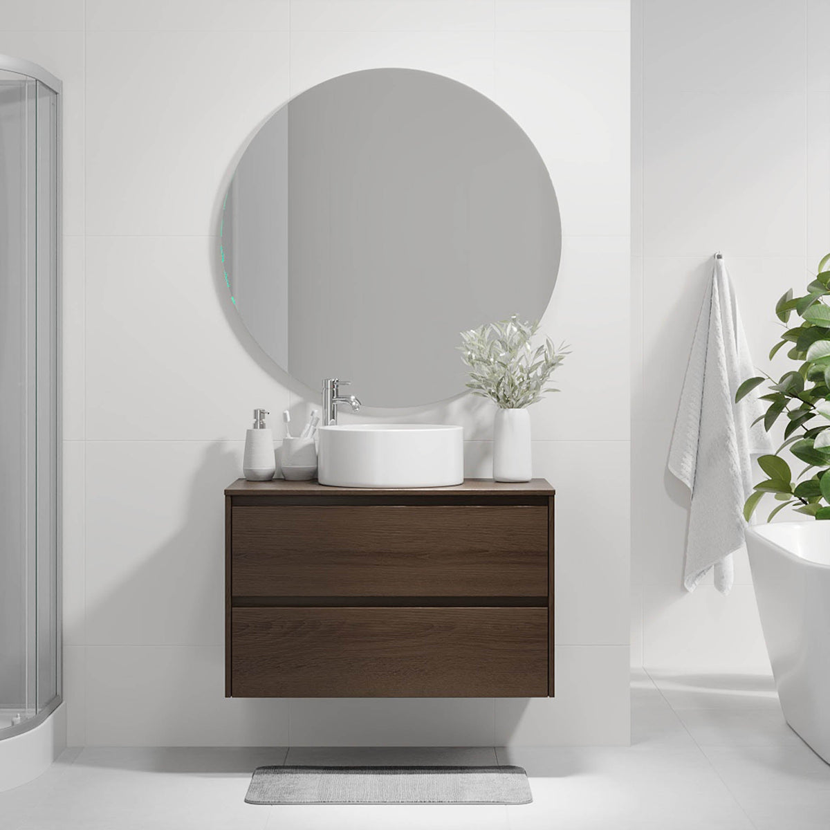 Lofoten Bathroom Furniture, walnut