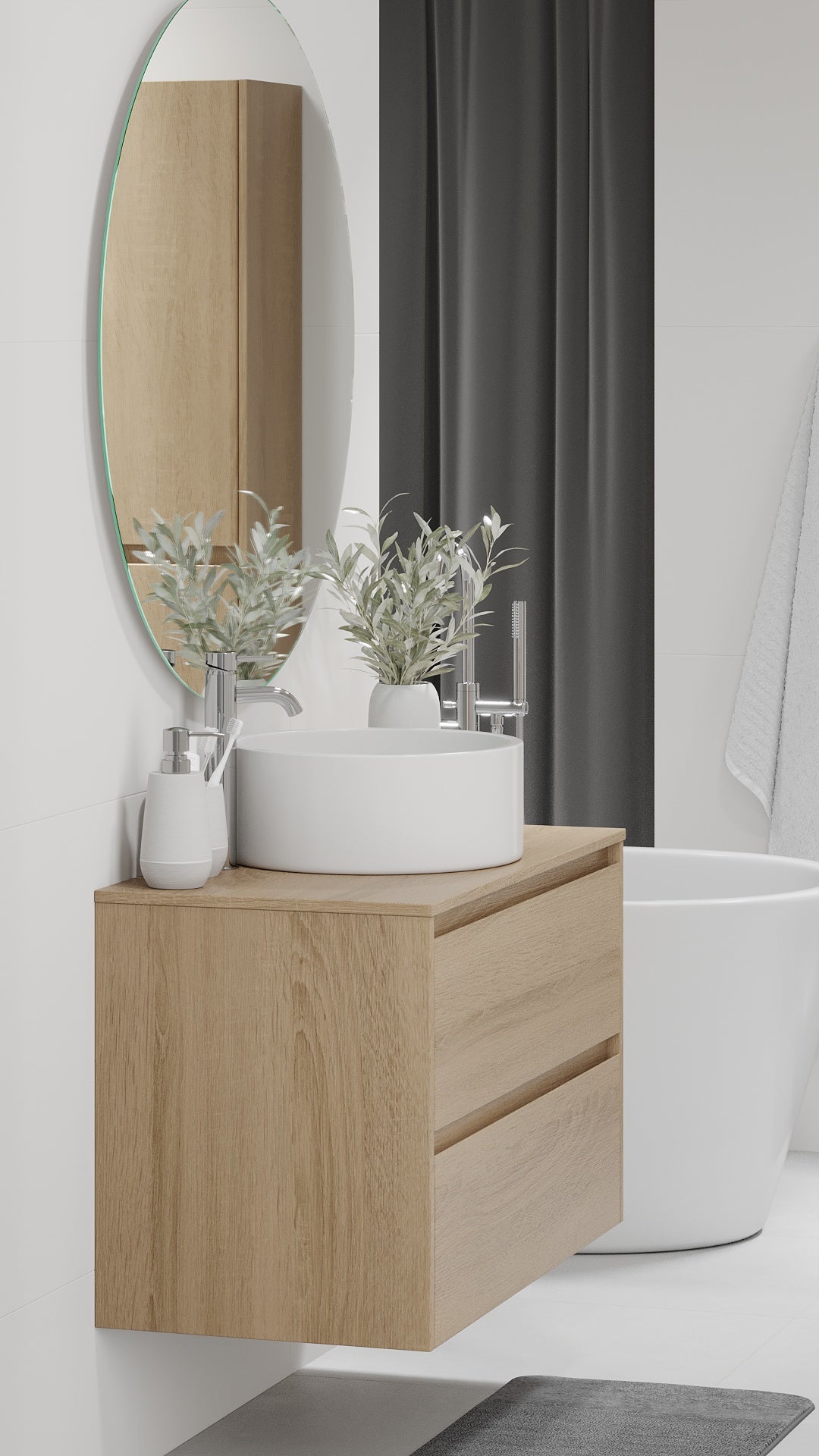 Lofoten Bathroom Furniture, oak