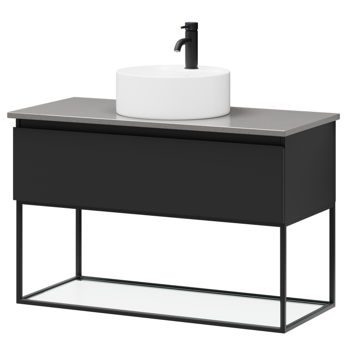 Stangvik Bathroom furniture, Matte Black