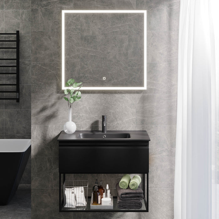 Kuberg Compact Bathroom Furniture, matt black, Lillesand Wash Basin, matt black