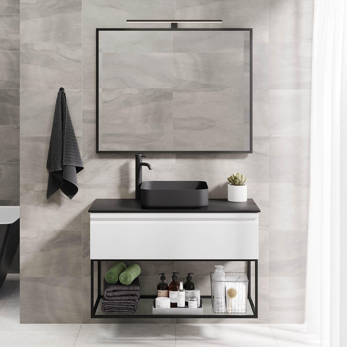 Kvalsund Compact Bathroom Furniture, matt white