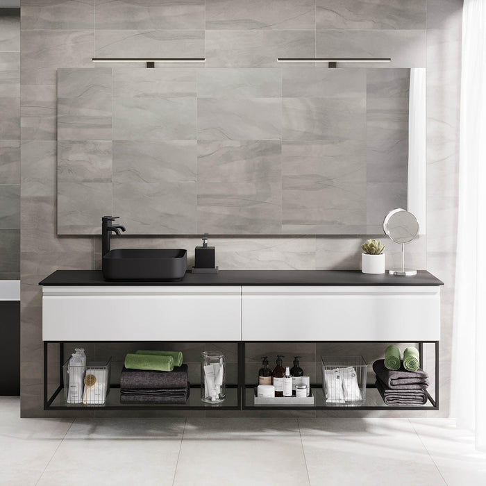 Kvalsund Compact Bathroom Furniture, matt white