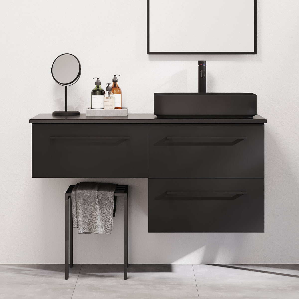 Vårhus Bathroom Furniture, matt black