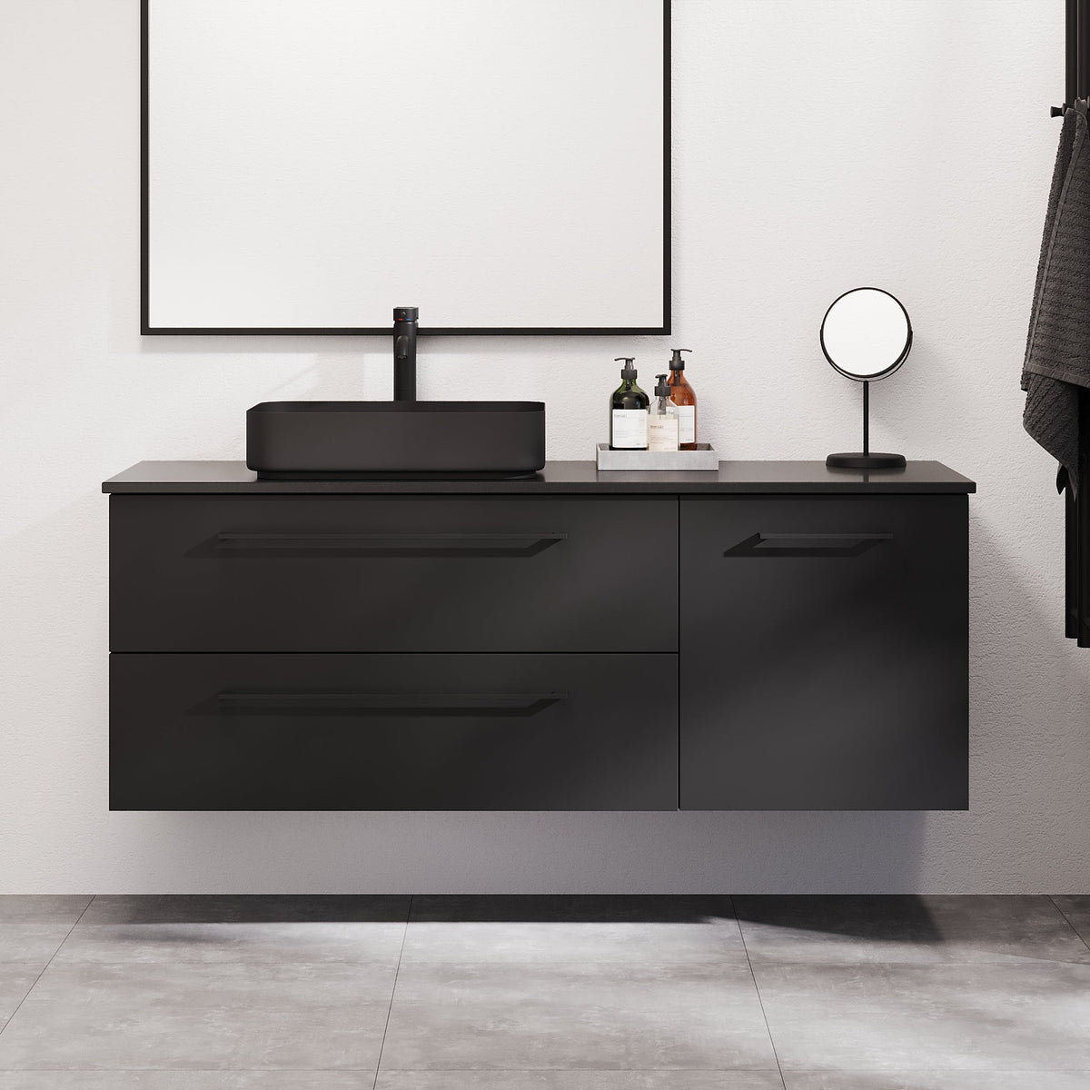 Vårhus Bathroom Furniture, matt black