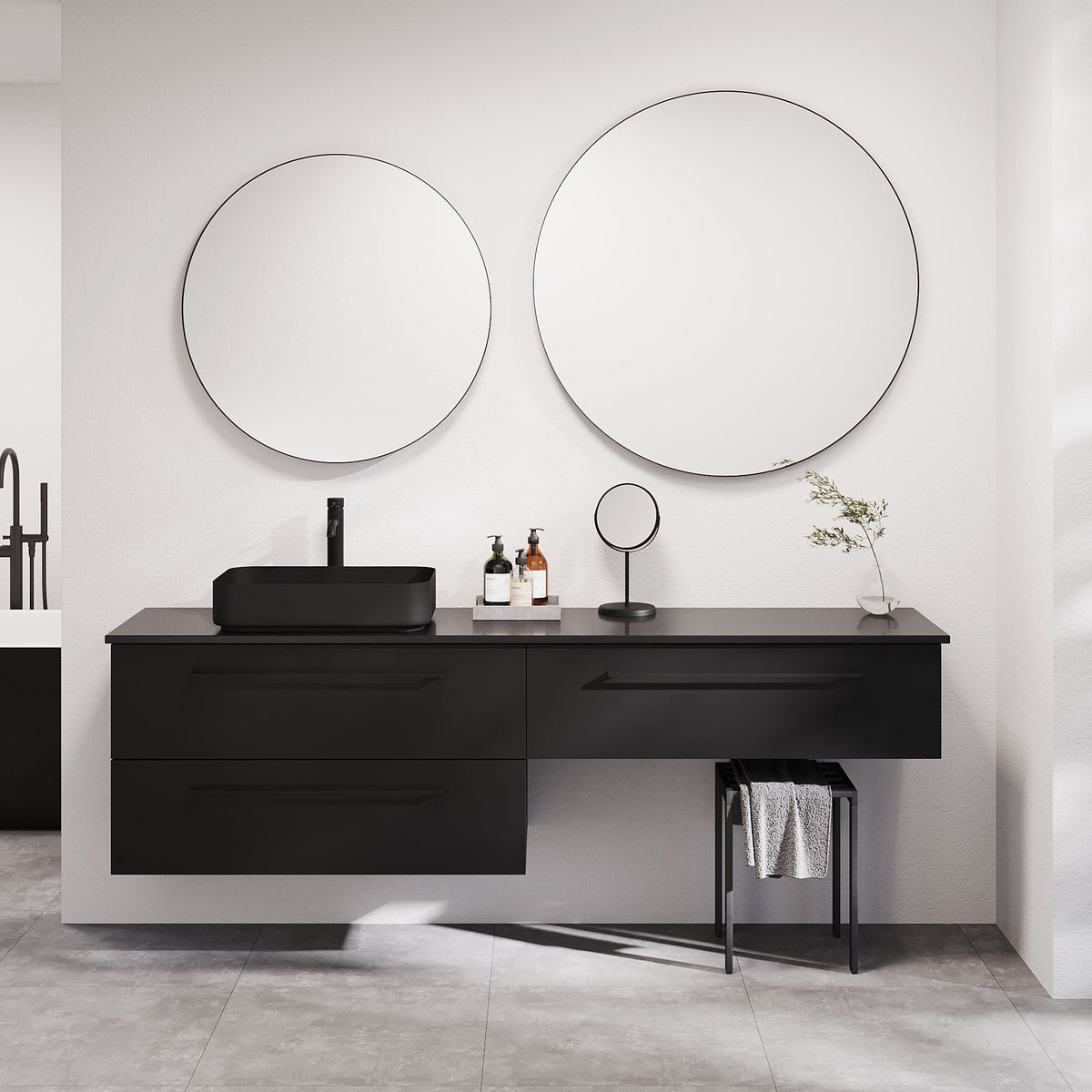 Vårhus Bathroom Furniture, matt black