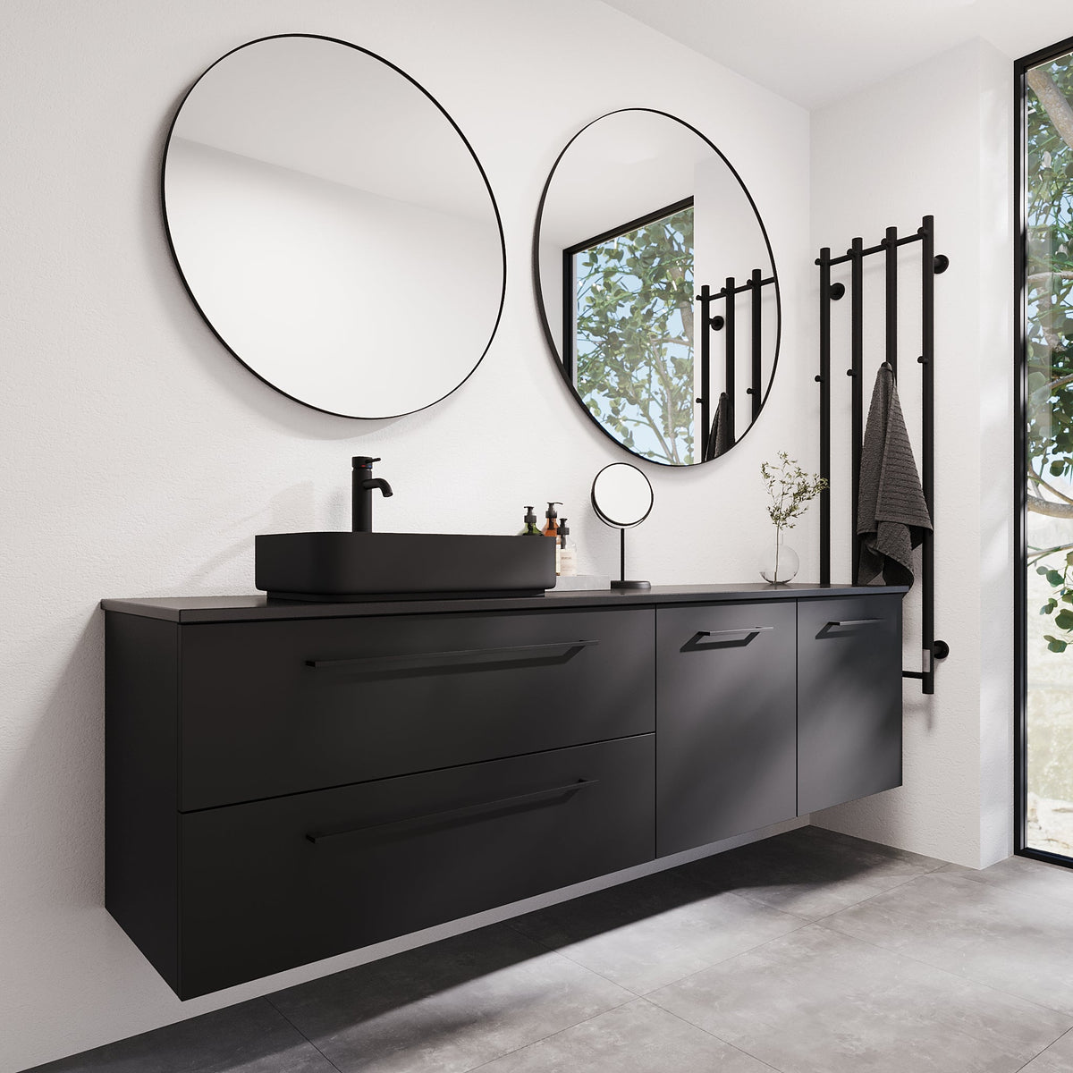 Vårhus Bathroom Furniture, matt black