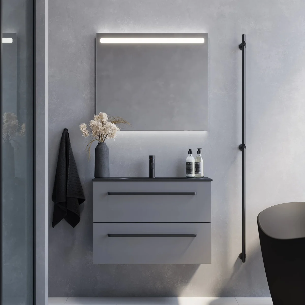 Veste Slimline Bathroom Furniture, matt grey