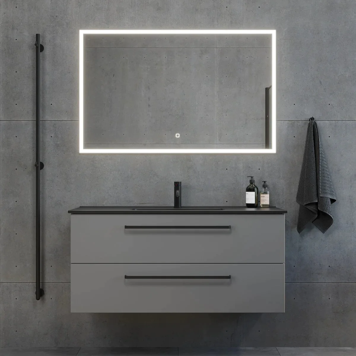 Vegsund Bathroom Furniture, matt grey