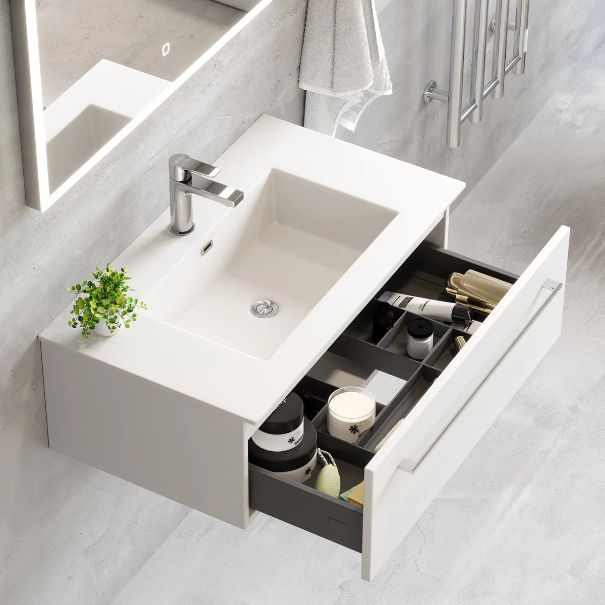 Vikedal Compact Bathroom Furniture, matt white