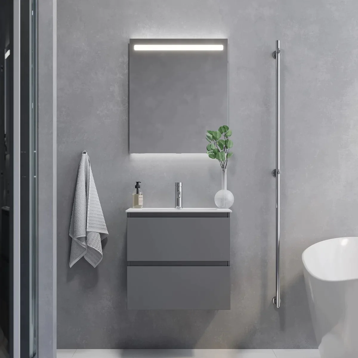 Sandshamn Slimline Bathroom Furniture, matt grey