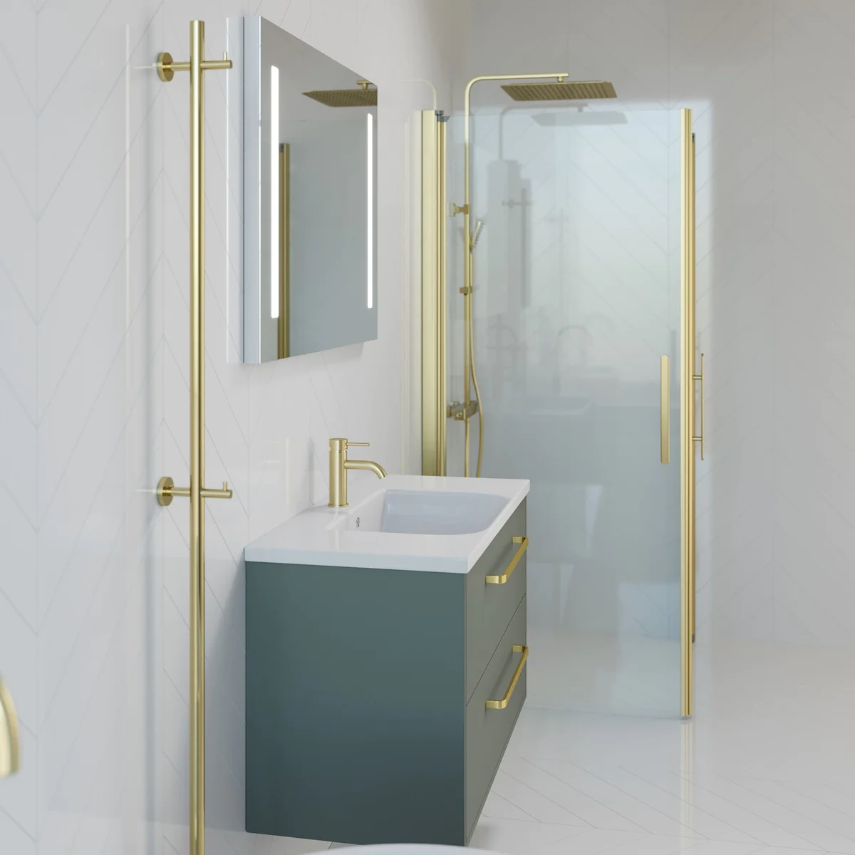 Mandal Bathroom Furniture, matt Green