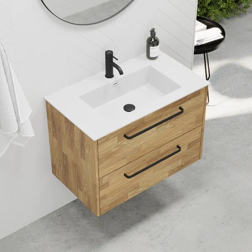 Dagali Solid oak Bathroom Furniture Set with Haraldslund Wash Basin