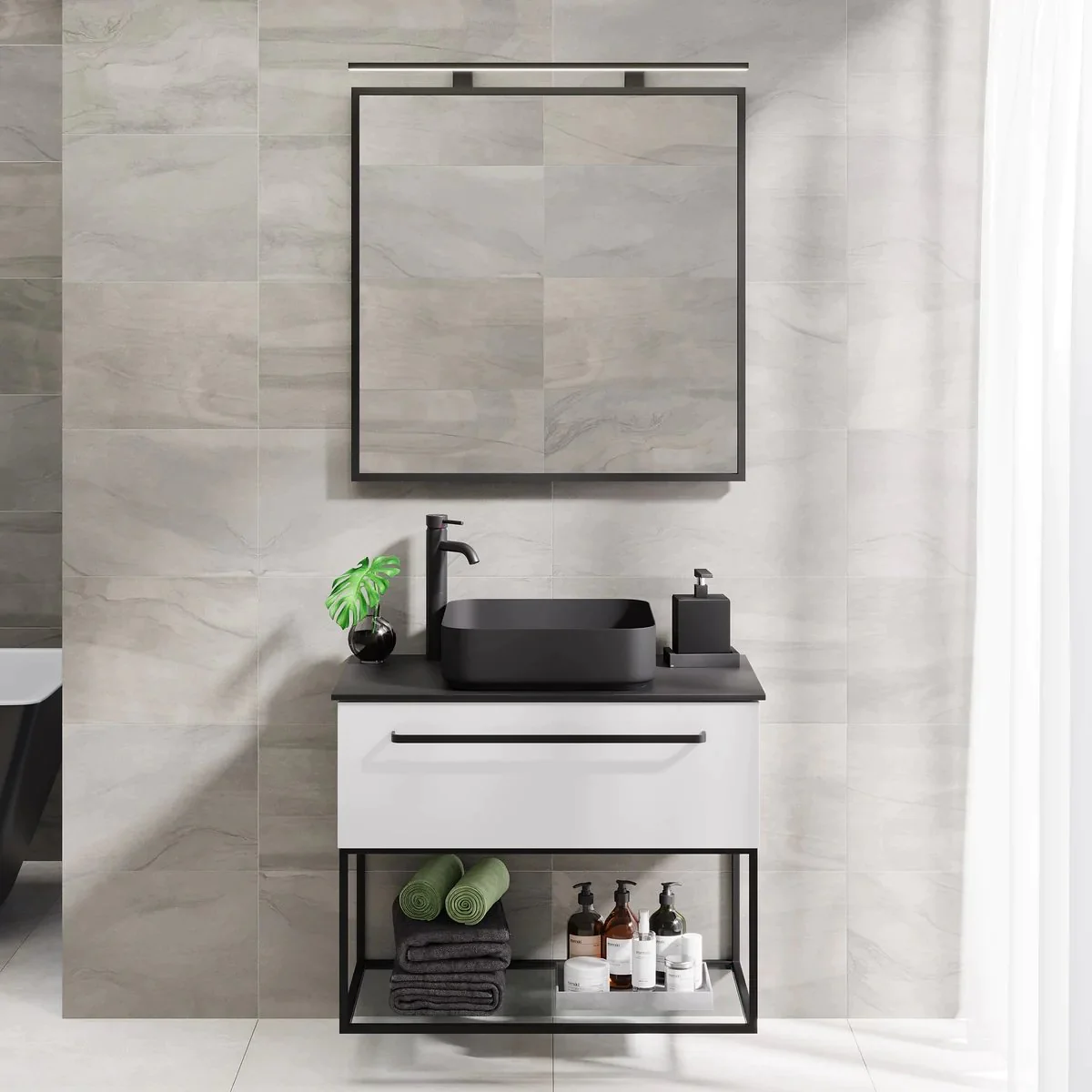 Vikeså Compact Bathroom Furniture, matt white