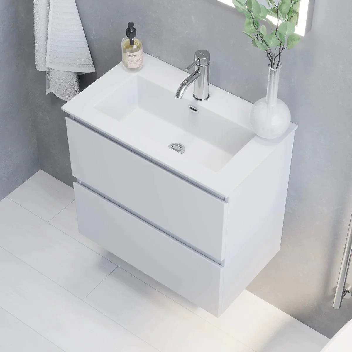 Sandshamn Slimline Bathroom Furniture, matt white