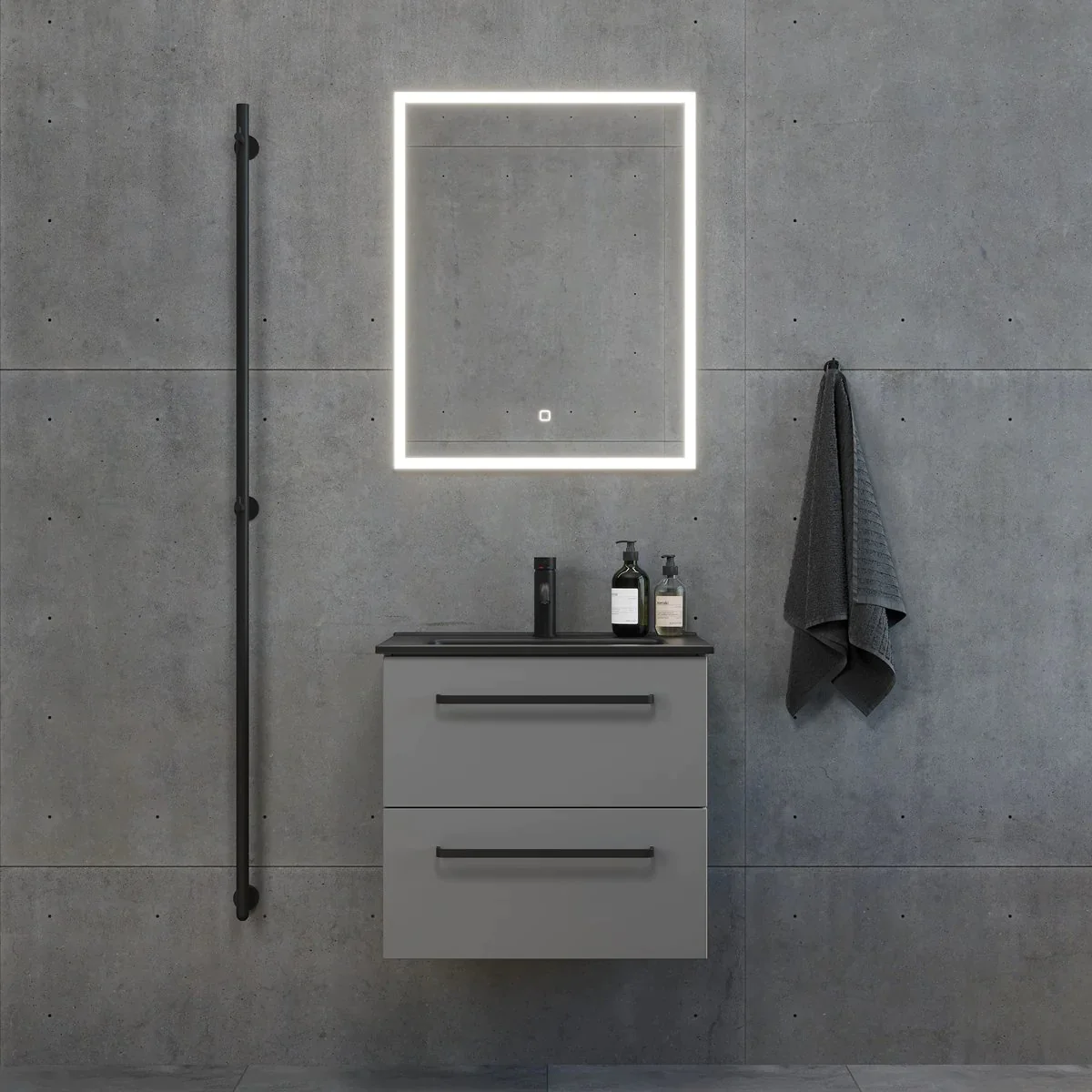 Vegsund Bathroom Furniture, matt grey