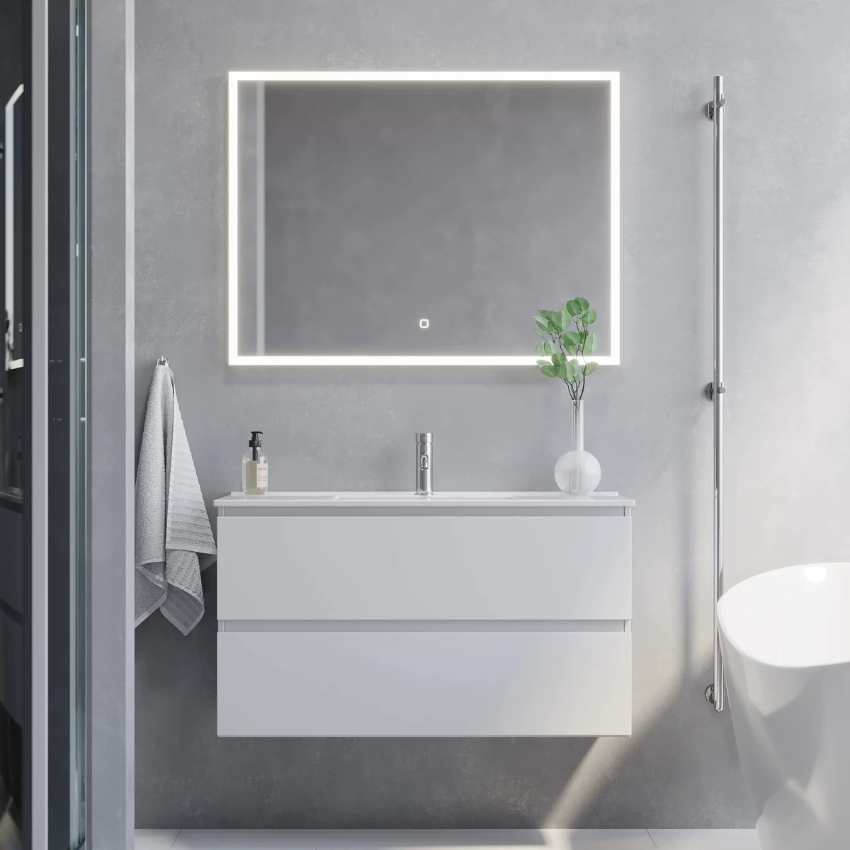 Sandshamn Slimline Bathroom Furniture, matt white