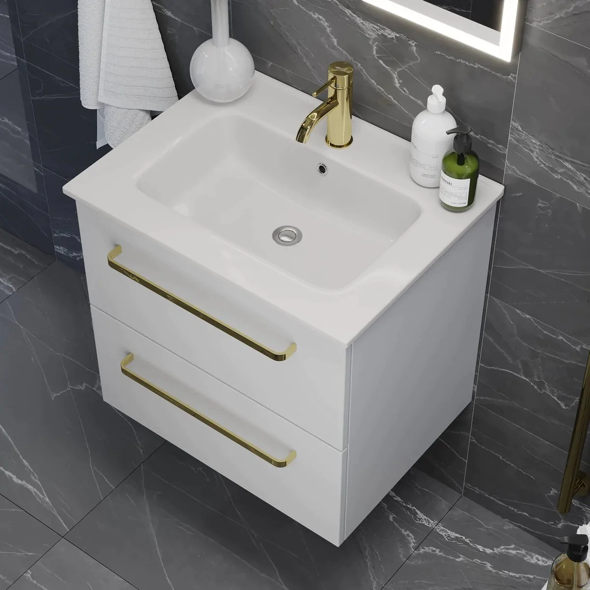 Veggli Bathroom Furniture, matt white