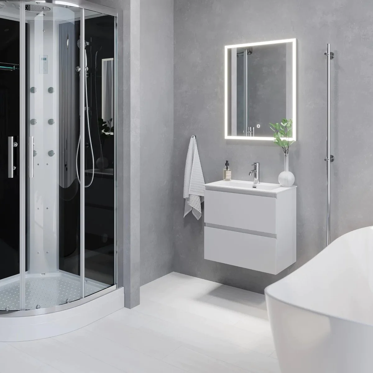 Sandshamn Slimline Bathroom Furniture, matt white