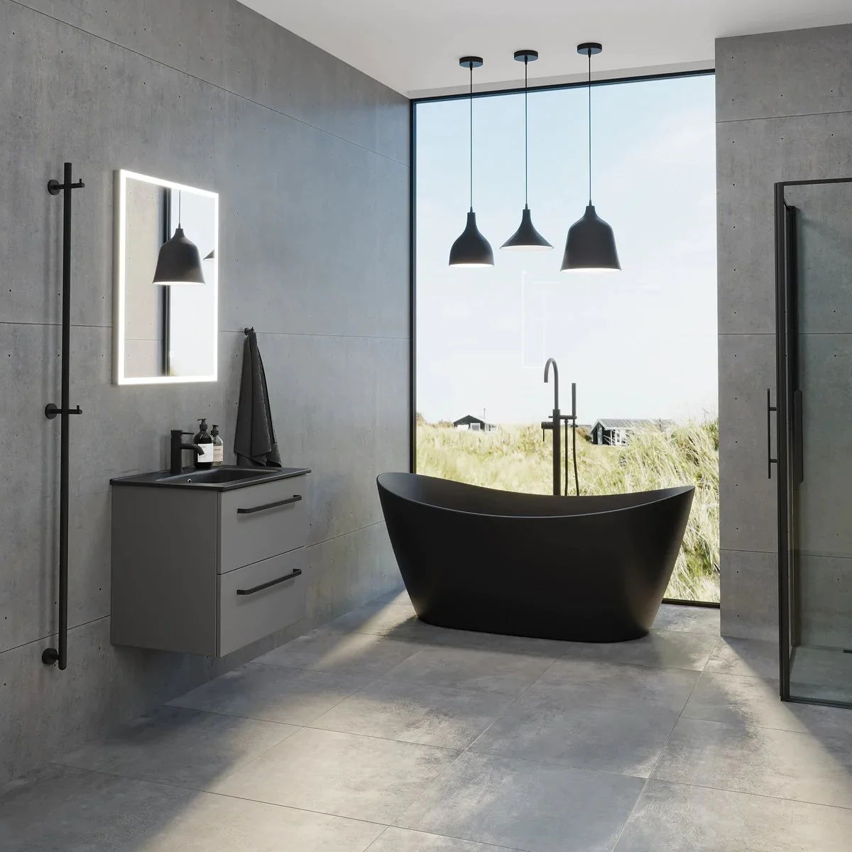 Vegsund Bathroom Furniture, matt grey