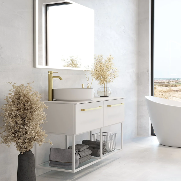 Vikran Compact Bathroom Furniture, matt white