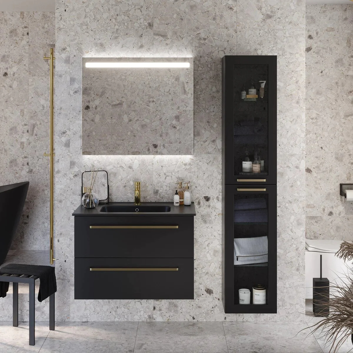 Vegsund Bathroom Furniture, matt black