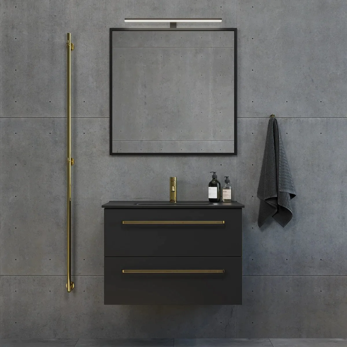 Vegsund Bathroom Furniture, matt black