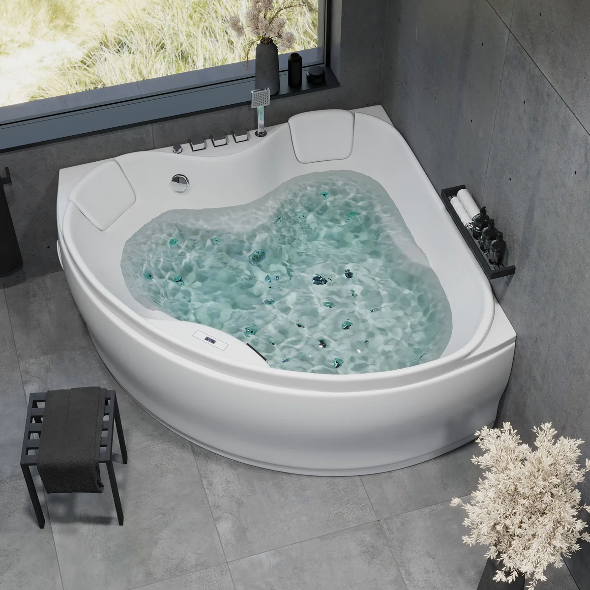 Ærø 150x150 cm massage bathtub hydro+air