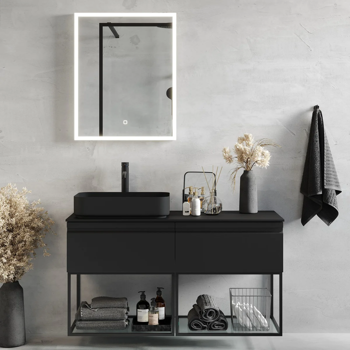 Kvitfjell Compact Bathroom Furniture, matt black