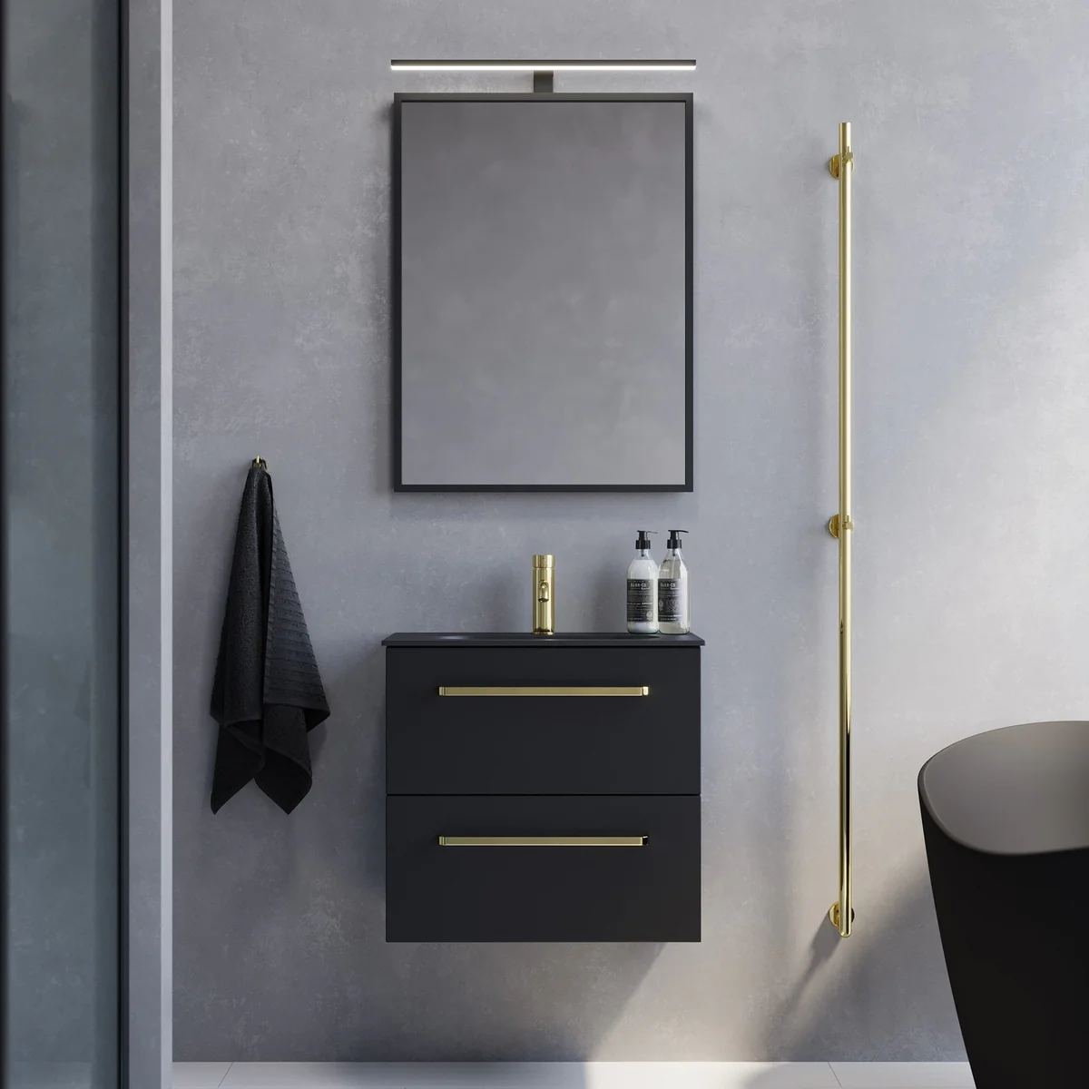 Veste Slimline Bathroom Furniture, matt black