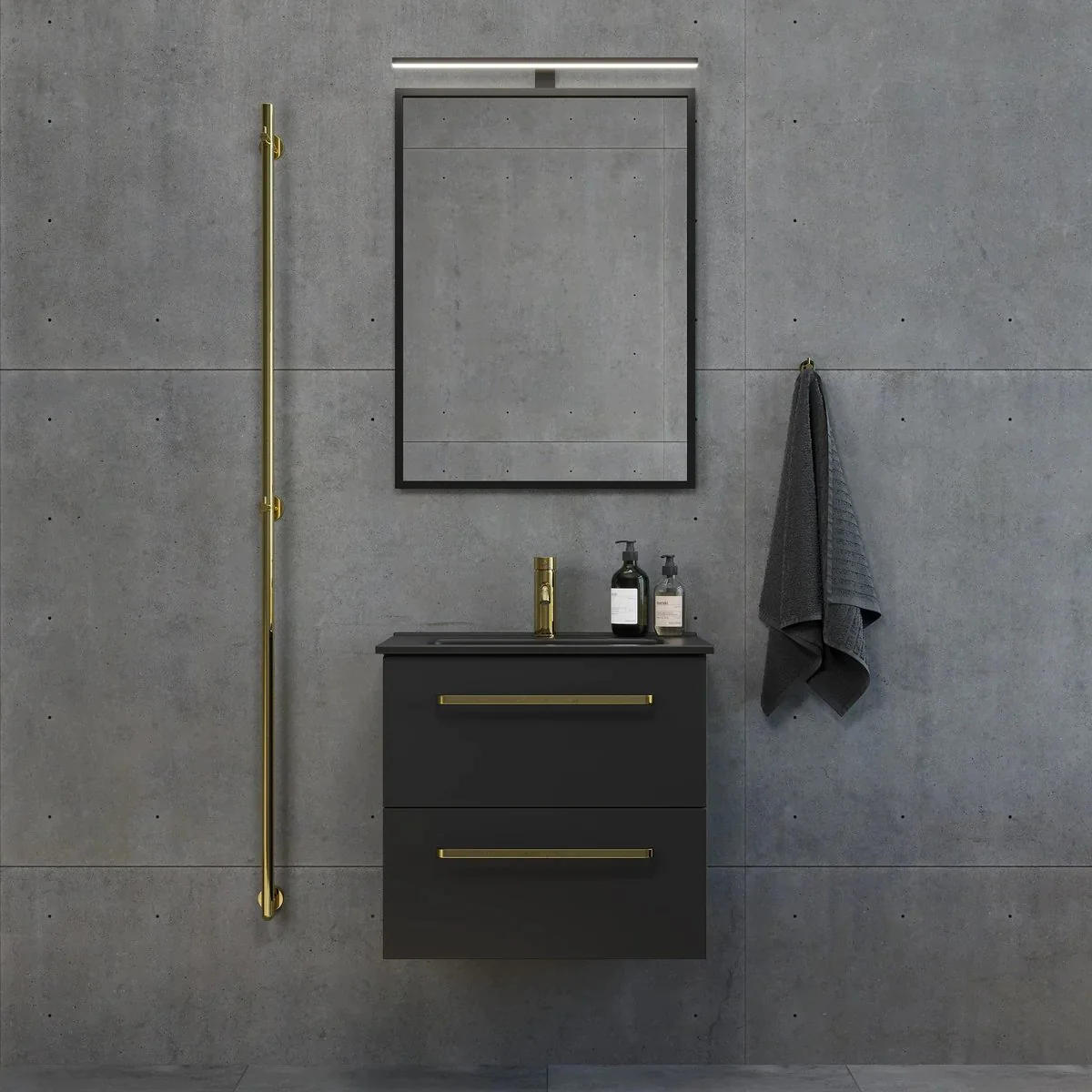 Vegsund Bathroom Furniture, matt black