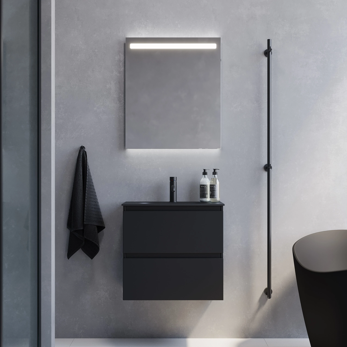 Skagen Slimline Bathroom Furniture, matt black