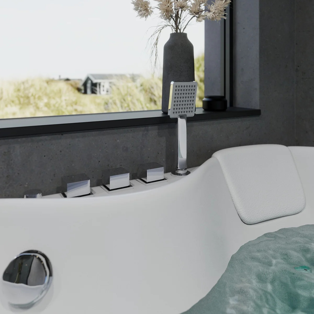 Ærø 150x150 cm massage bathtub hydro+air