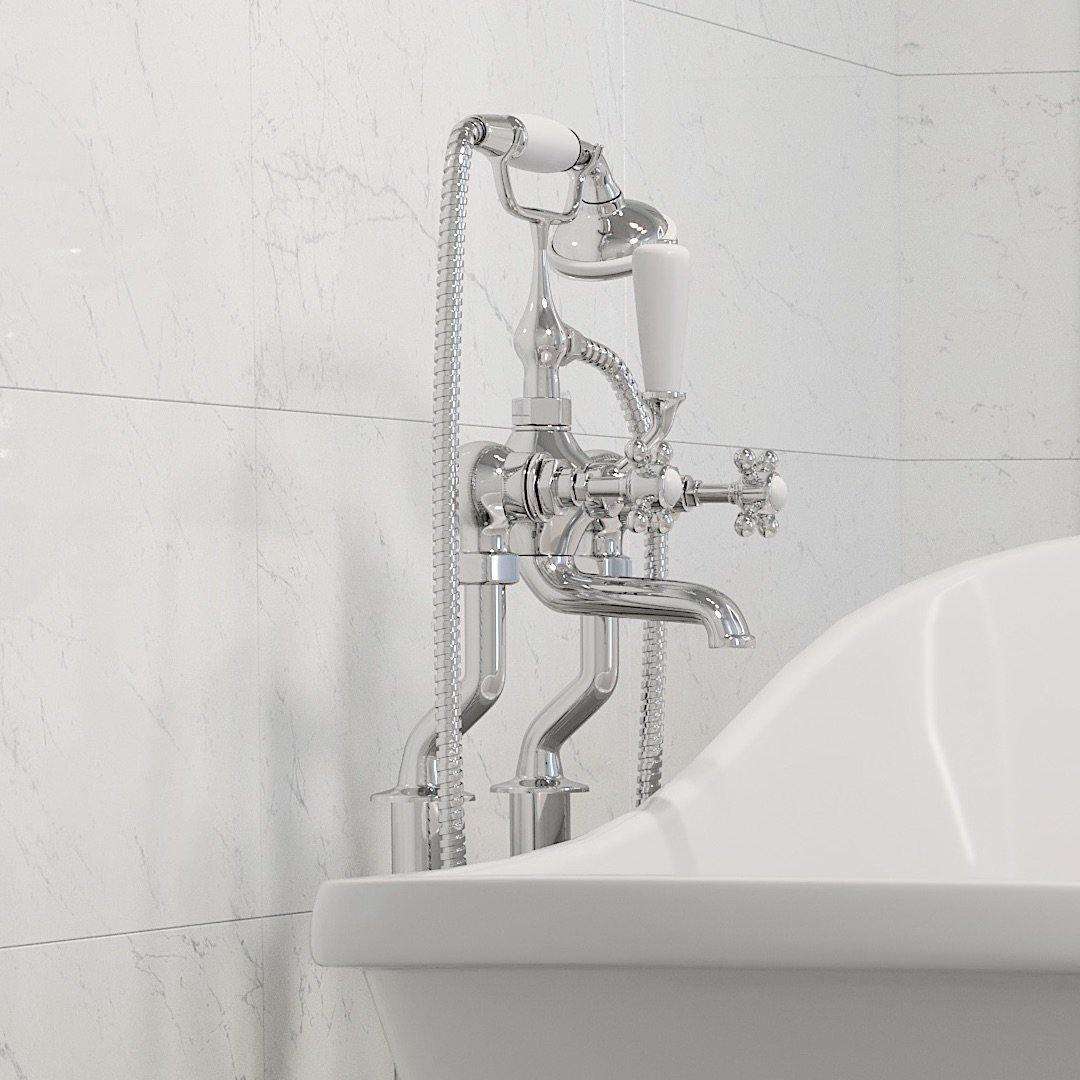 Ærøskøbing Freestanding Bathtub Faucet, Chrome