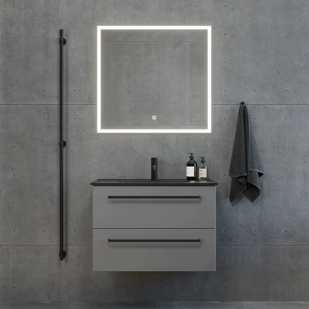 Vegsund Bathroom Furniture, matt grey