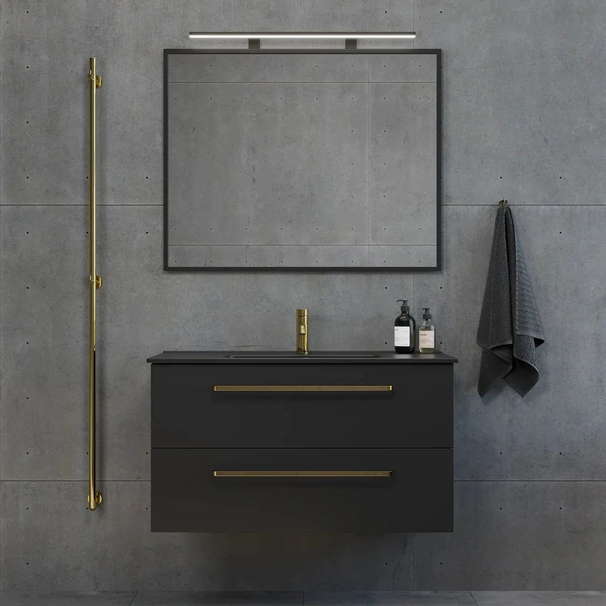 Vegsund Bathroom Furniture, matt black