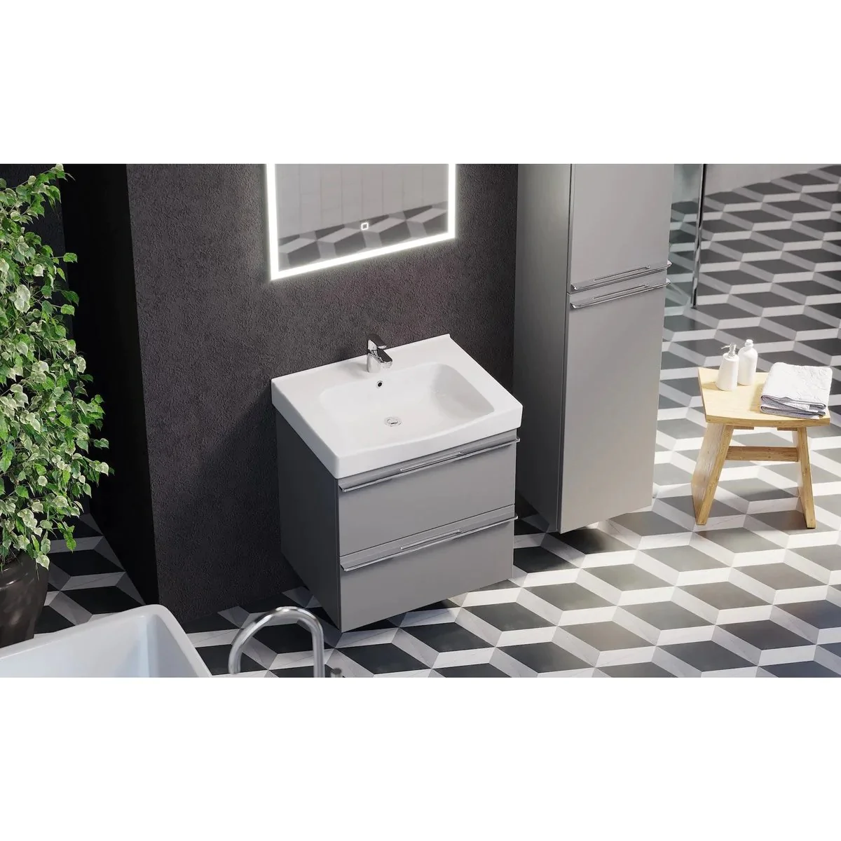 Veiholmen Bathroom Furniture, matt grey