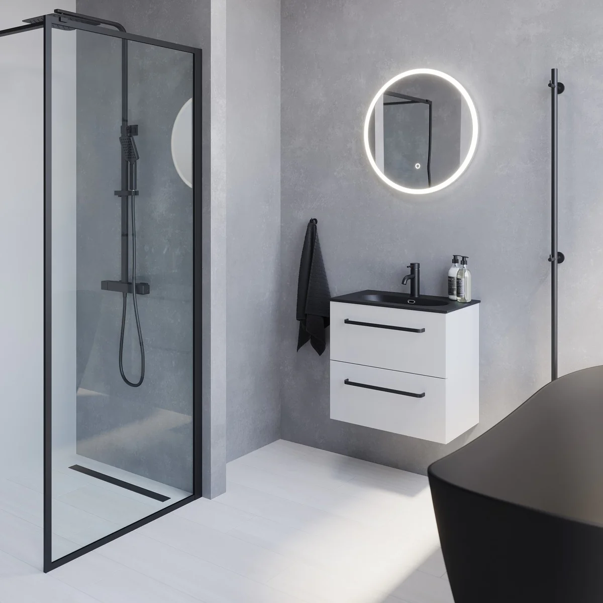 Veste Slimline Bathroom Furniture, matt white