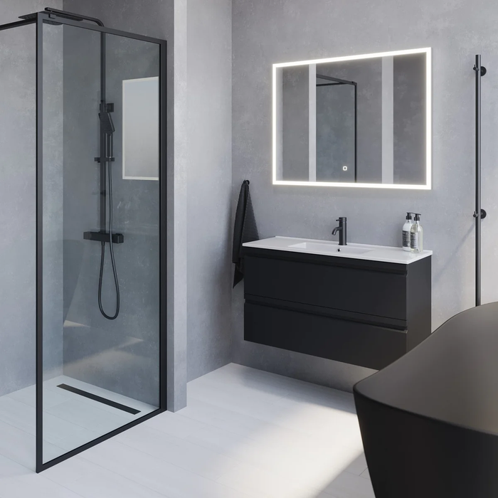 Knarrlagsund Slimline Bathroom Furniture, matt black