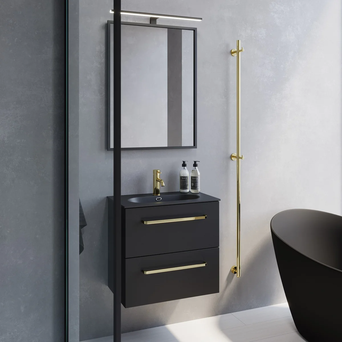 Veste Slimline Bathroom Furniture, matt black